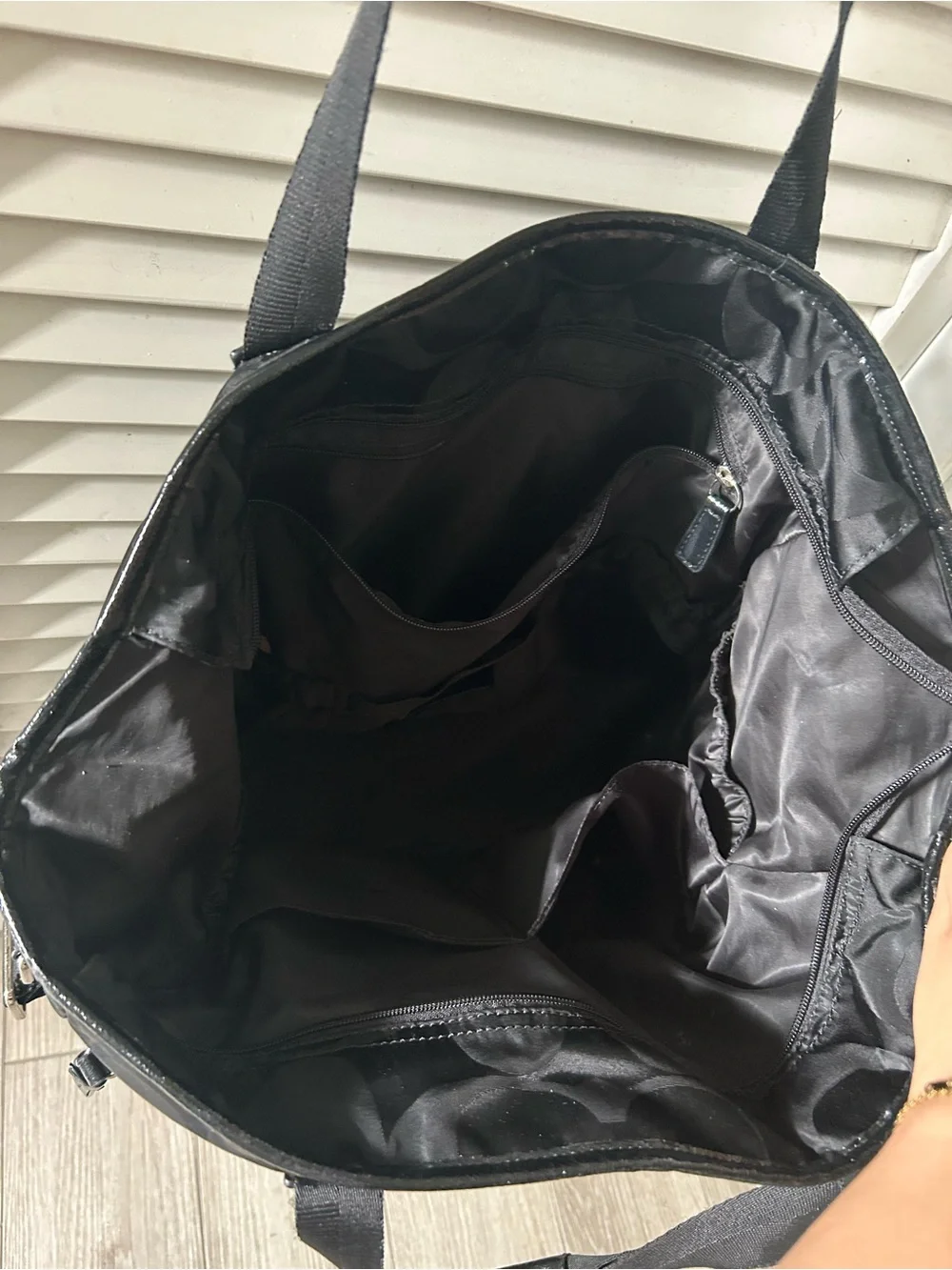 Coach Black Signature Nylon Laptop Tote